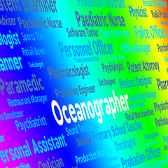 Image showing Oceanographer Job Represents Oceanographers Words And Maritime