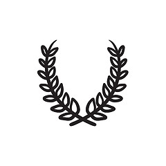 Image showing Laurel wreath sketch icon.