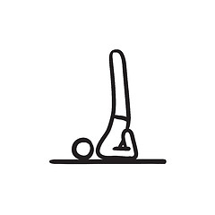 Image showing Man practicing yoga sketch icon.