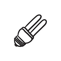 Image showing Energy saving light bulb sketch icon.