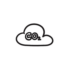 Image showing CO2 sign in cloud sketch icon.
