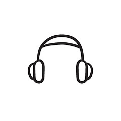 Image showing Headphone sketch icon.