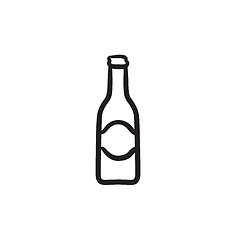 Image showing Glass bottle sketch icon.