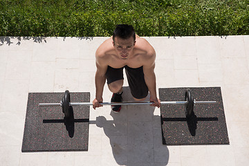 Image showing man doing morning exercises