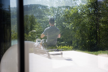 Image showing man doing morning exercises