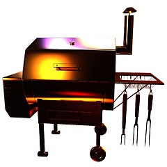 Image showing Gold BBQ Grill. 3d illustration