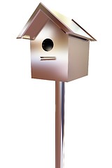 Image showing birdhouse - a metal souvenir. 3d illustration