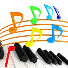 Image showing music notes  background. 3D illustration