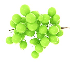 Image showing Healthy fruits Green wine grapes isolated white background. Bunc