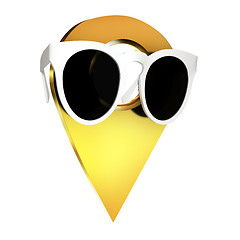 Image showing Glamour map pointer in sunglasses. 3d illustration