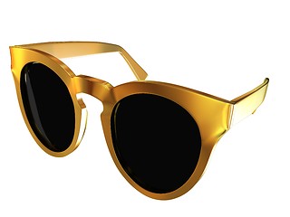Image showing Cool gold sunglasses. 3d illustration