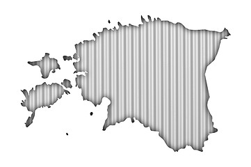 Image showing Map of Estonia on corrugated iron