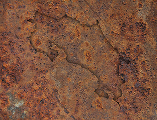 Image showing Map of Costa Rica on rusty metal