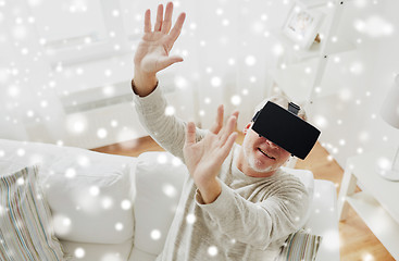 Image showing old man in virtual reality headset or 3d glasses