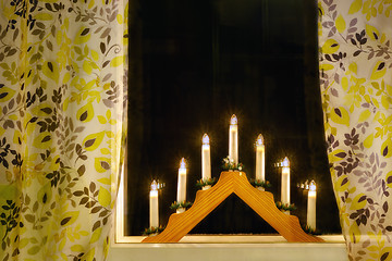 Image showing Menorah in the window.