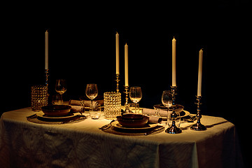 Image showing Decorated table with candles.