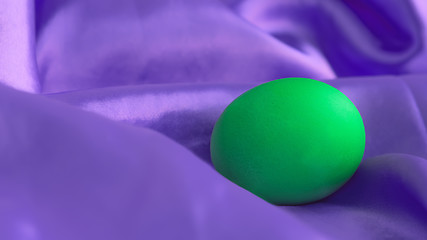 Image showing Green Egg On Violet Canvas