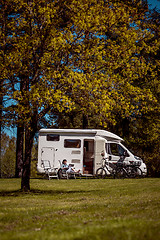 Image showing Family vacation travel, holiday trip in motorhome RV