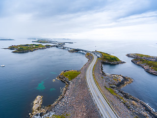 Image showing Atlantic Ocean Road aerial photography.