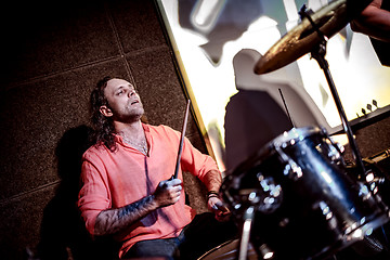 Image showing Playing drums