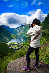 Image showing Geiranger fjord, Norway.