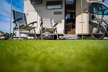 Image showing Family vacation travel RV, holiday trip in motorhome