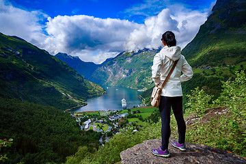 Image showing Geiranger fjord, Norway.