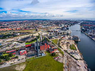 Image showing City aerial view over Copenhagen HC Oersted Power Station