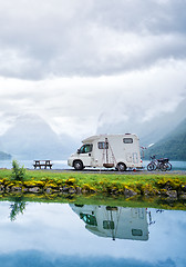 Image showing Family vacation travel RV, holiday trip in motorhome