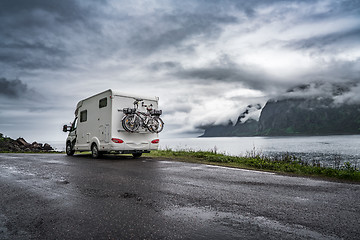 Image showing VR Caravan car travels on the highway.