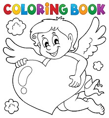 Image showing Coloring book Cupid topic 4