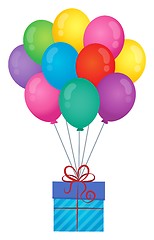 Image showing Balloons with gift theme image 1