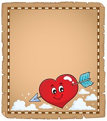 Image showing Valentine heart topic parchment 1