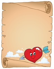 Image showing Valentine heart topic parchment 2