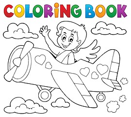Image showing Coloring book Cupid topic 5