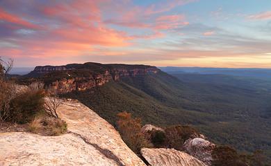 Image showing Narrowneck sunset Blue Mountains