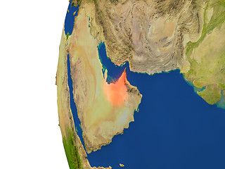 Image showing United Arab Emirates on globe