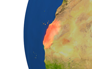 Image showing Western Sahara on globe