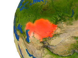 Image showing Kazakhstan on globe