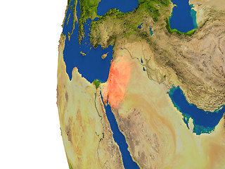 Image showing Jordan on globe