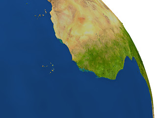 Image showing Map of Gambia in red