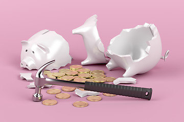 Image showing Broken piggy bank