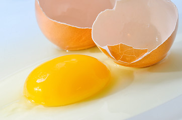 Image showing Broken fresh egg