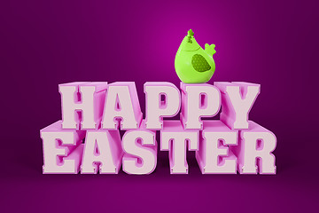 Image showing the words happy easter with a chicken