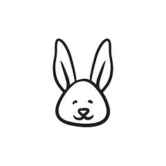 Image showing Easter bunny sketch icon.