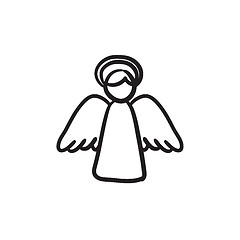 Image showing Easter angel sketch icon.