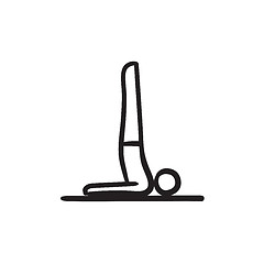 Image showing Man practicing yoga sketch icon.