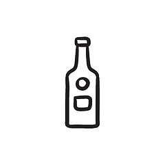 Image showing Glass bottle sketch icon.