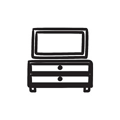 Image showing Chest of drawers with mirror sketch icon.