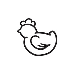 Image showing Chick sketch icon.